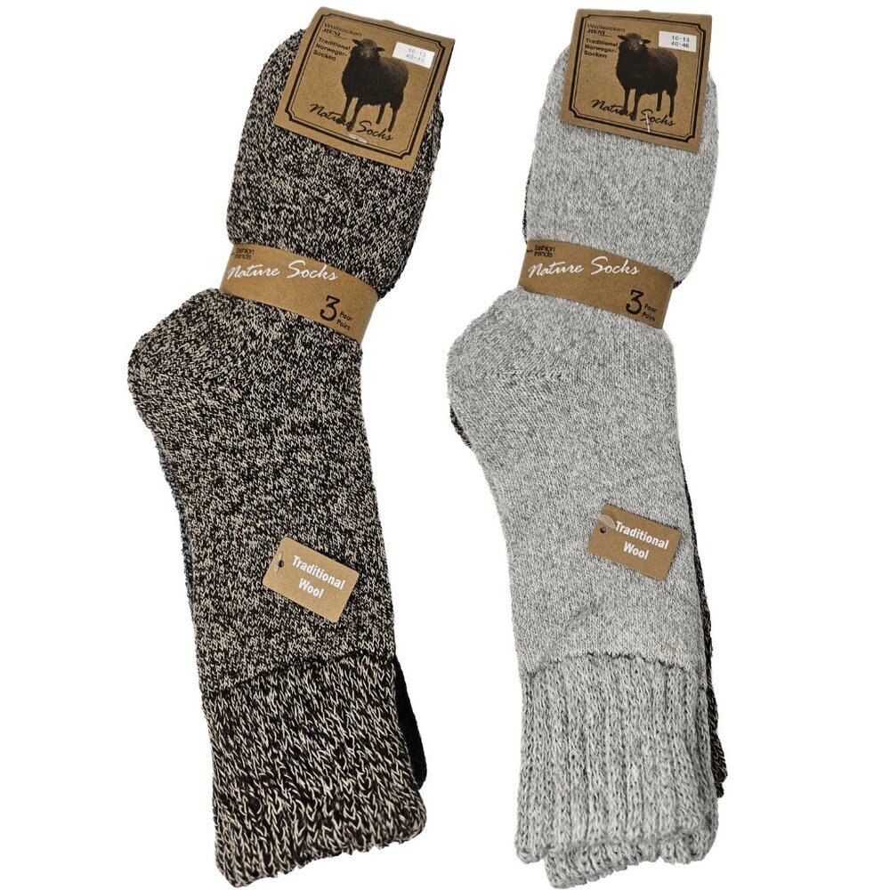 Men Wool Socks Winter Alpaca Solid Warm Boot Casual Thermal Thick 10-13 6-Pack